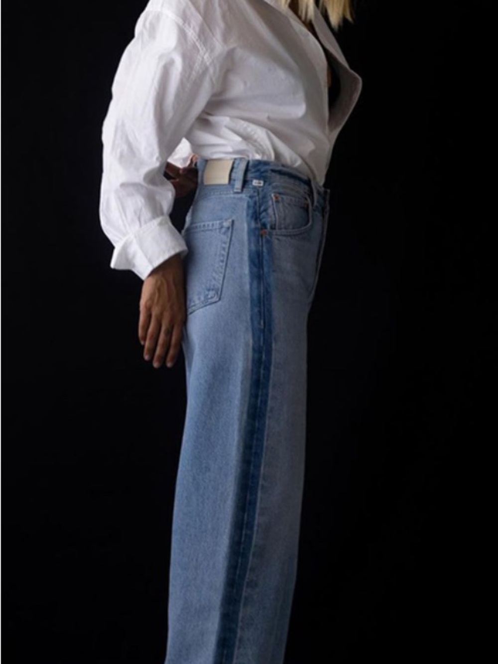 Citizens Of Humanity Two-Tone Denim Straight Jeans - Picture 6 of 9